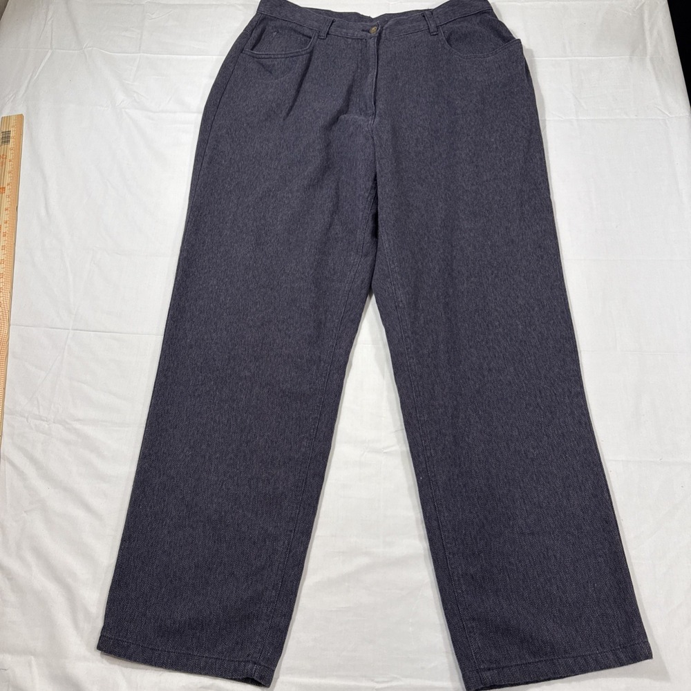 PANTS STRAIGHT Woolrich John Rich and Bros Women's 16 NAVY High Rise VTG